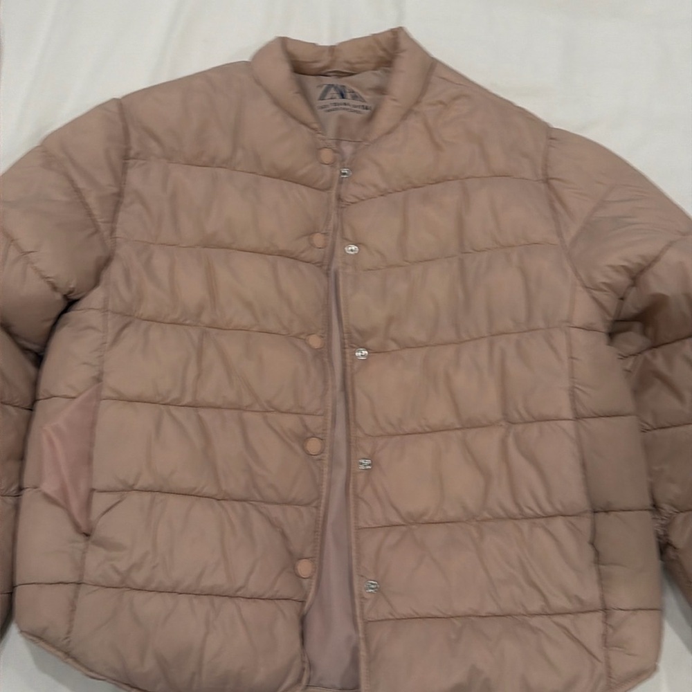 quilted pink jacket Zara Girls